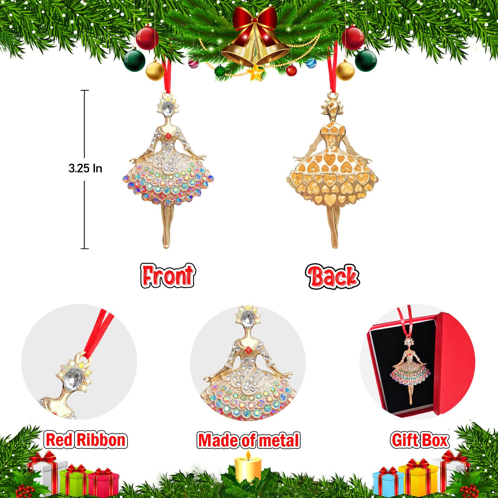 Amazon.co.jp: Ushinemi バレリーナ オーナメント クリスマスツリー用