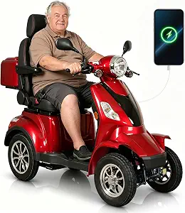 1000W Heavy Duty 4-Wheel All Terrain Mobility Scooter, 500 lbs Capacity, 25-37 Miles Range
