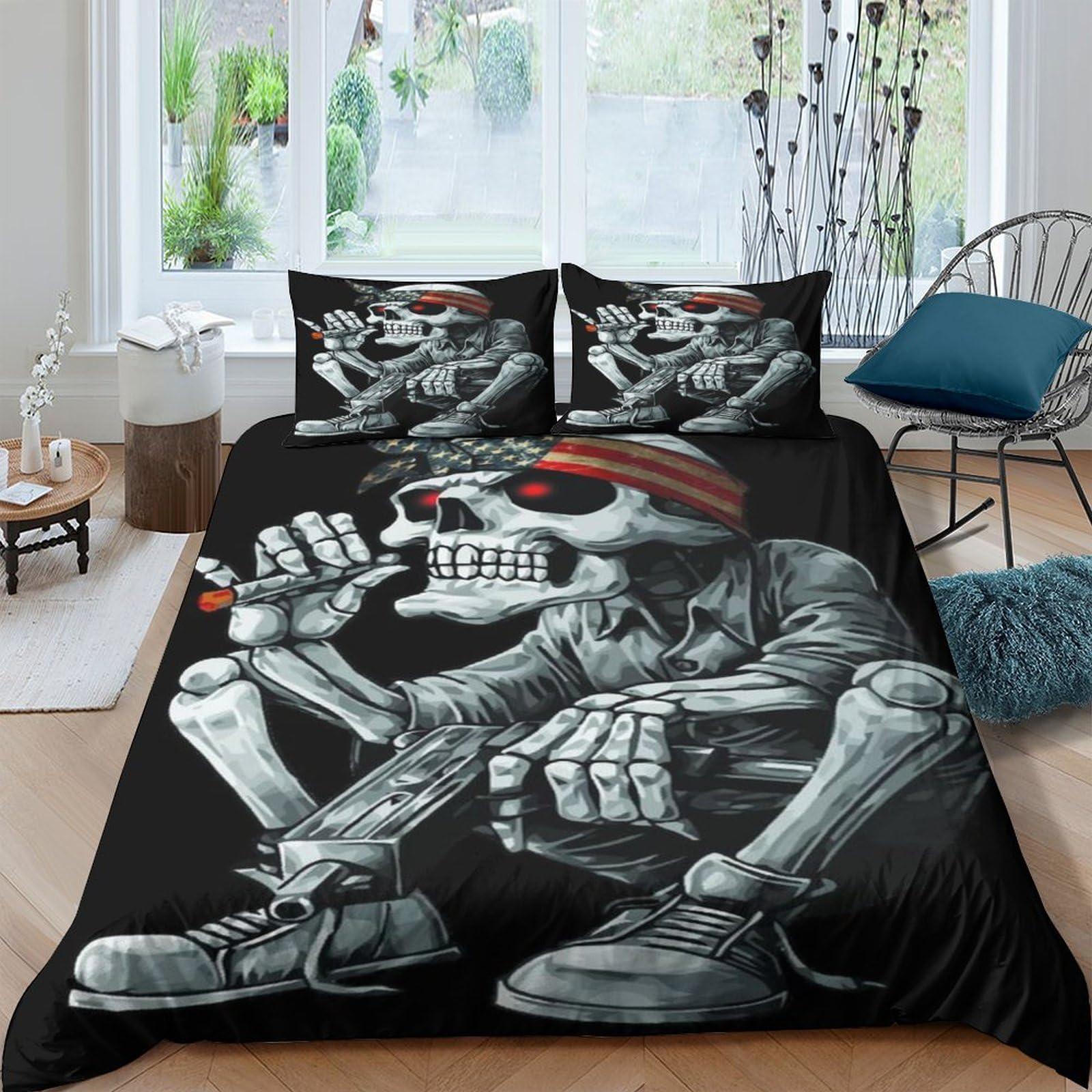 Housse de couette crânes 3D pour transformer une chambre d'ado ou d'adulte double