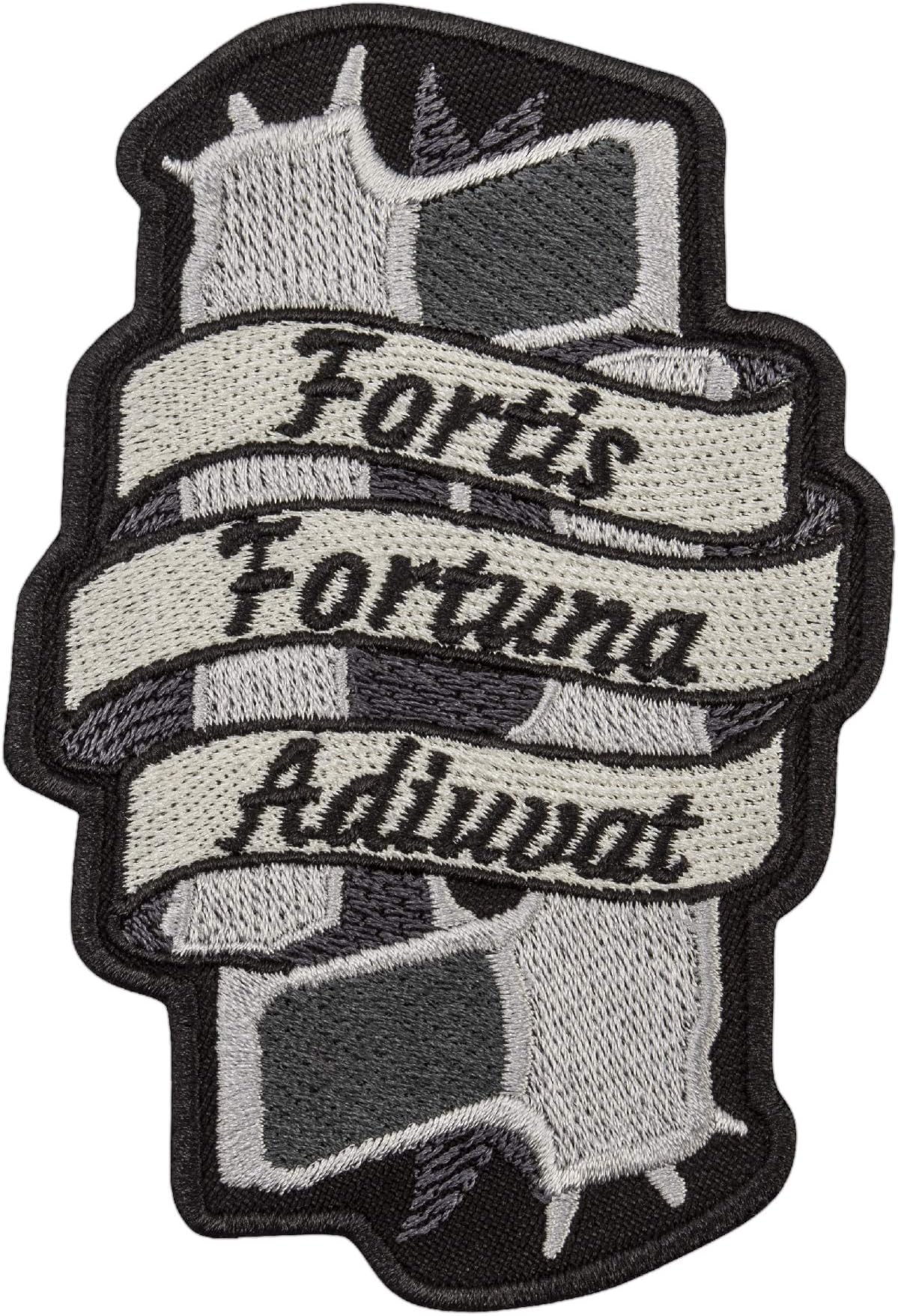 embroverseEMBROVERSE Fortis Fortuna Adiuvat Patch - Fortune Favors The Brave Morale Tactical Embroidered Patch - Iron On - Size: 2.8 x 4.2 inches