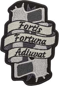EMBROVERSE Fortis Fortuna Adiuvat Patch - Fortune Favors The Brave Morale Tactical Embroidered Patch - Iron On - Size 2.8 x 4.2 inches