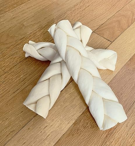 Vista 22 de Pet Factory 100% fabricado en Estados Unidos, palitos trenzados de 7 pulgadas, sabor natural, 6 unidades, 1 paquete