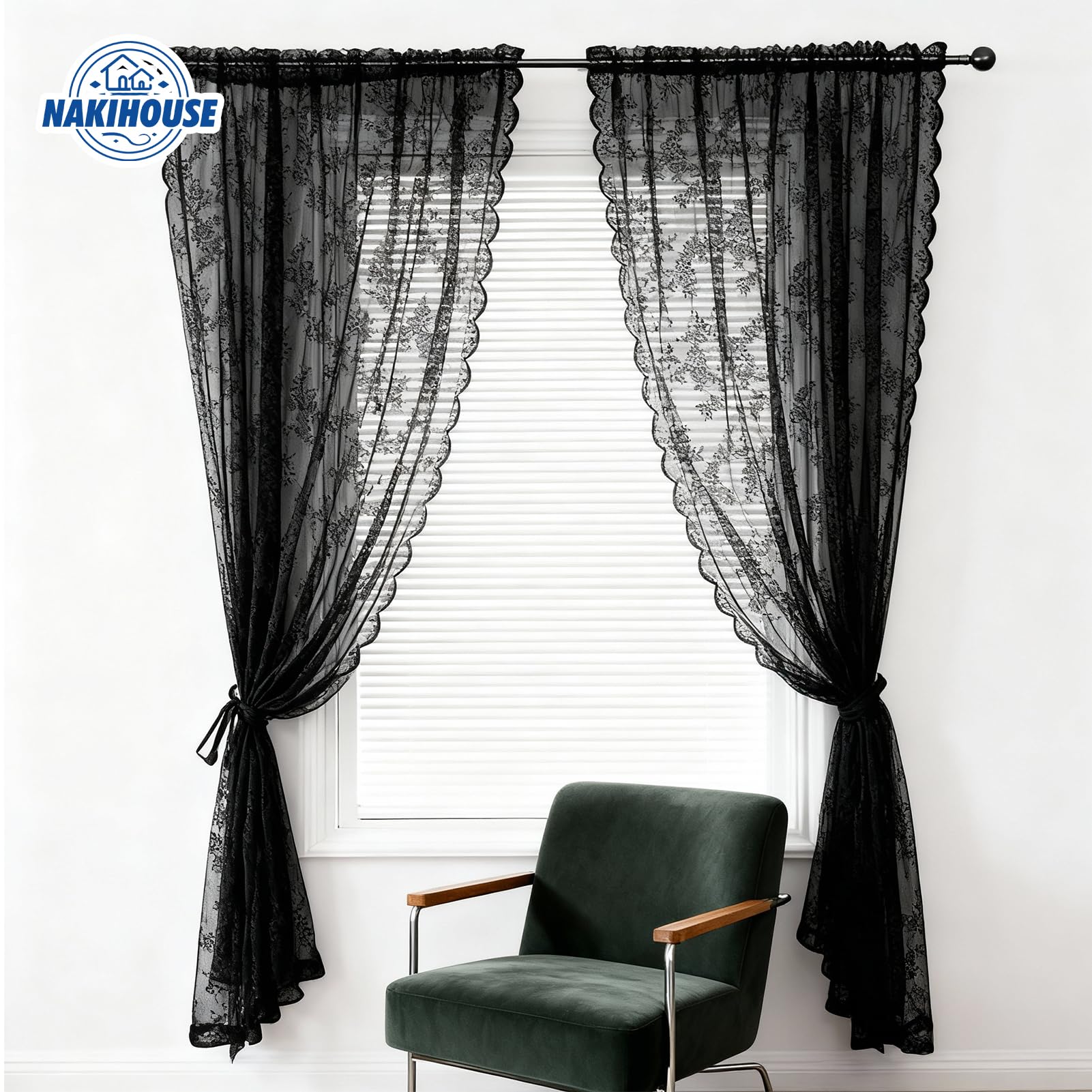 NAKIHOUSE Lace Voile Curtain - Image 3