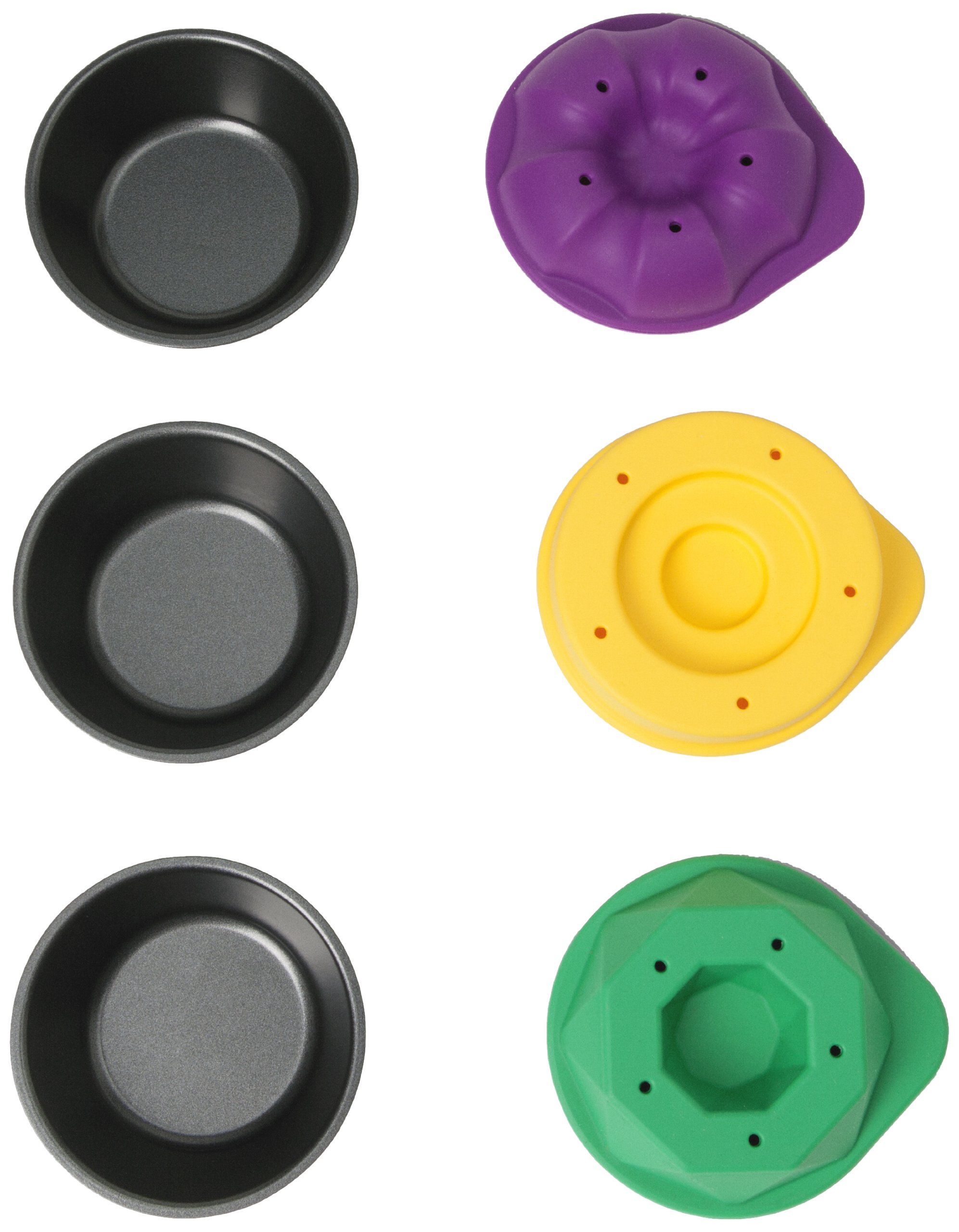 Bake Shapes Stainless Steel and Polypropylene Plastic Decorative Muffin Toppers, Pack of 6, Multi-Colour