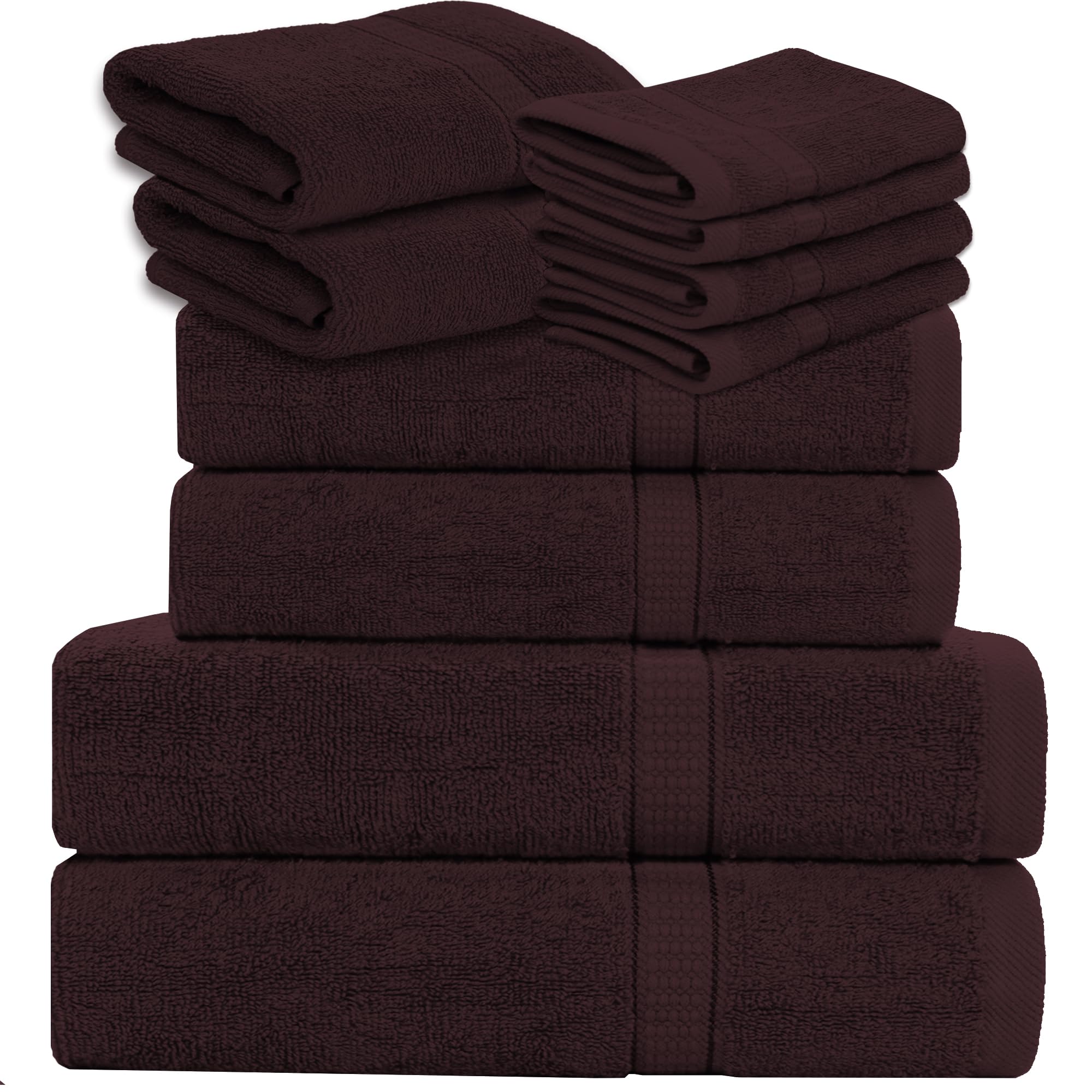 GOLD TEXTILES Luxury 10 Piece Towel Set Bath Towel 27x54 Hand Towel 16x30 Washcloth 13x13 Pool Towels 24x50