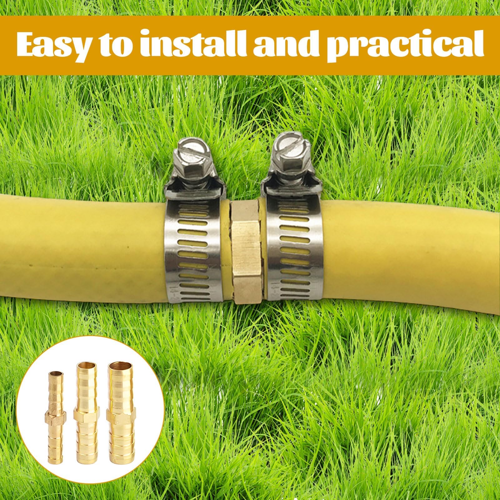 12 PCS Brass Barb Hose Fittings,6mm 8mm 10mm Air Line Connectors,2 Way Straight Hose Barb Fittings,Straight Connector Coupler for Air Pipe Air Line Fuel Line Fuel Line Water Pipe - Image 4