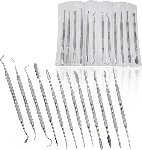 Vista 34 de Cynamed, juego de herramientas para esculpir arcilla y cera, espátula de acero inoxidable, 10