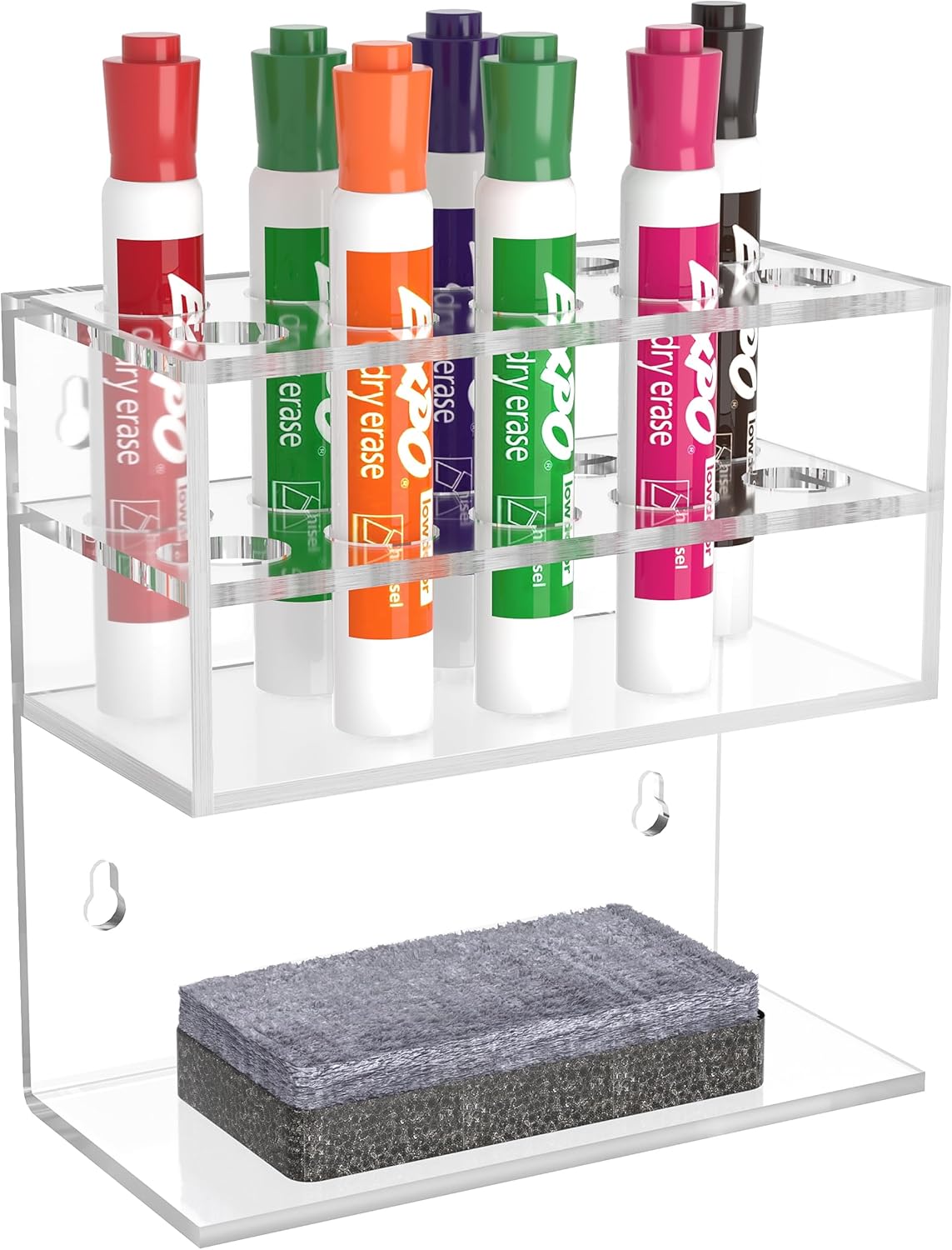 HBlife Acrylic Dry Erase Marker Holder Wall Mount
