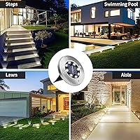 Vista 14 de Aogist - Luces solares de suelo, 8 luces solares LED para exteriores, luces de disco, luces de jardín, luces impermeables para patio, exteriores