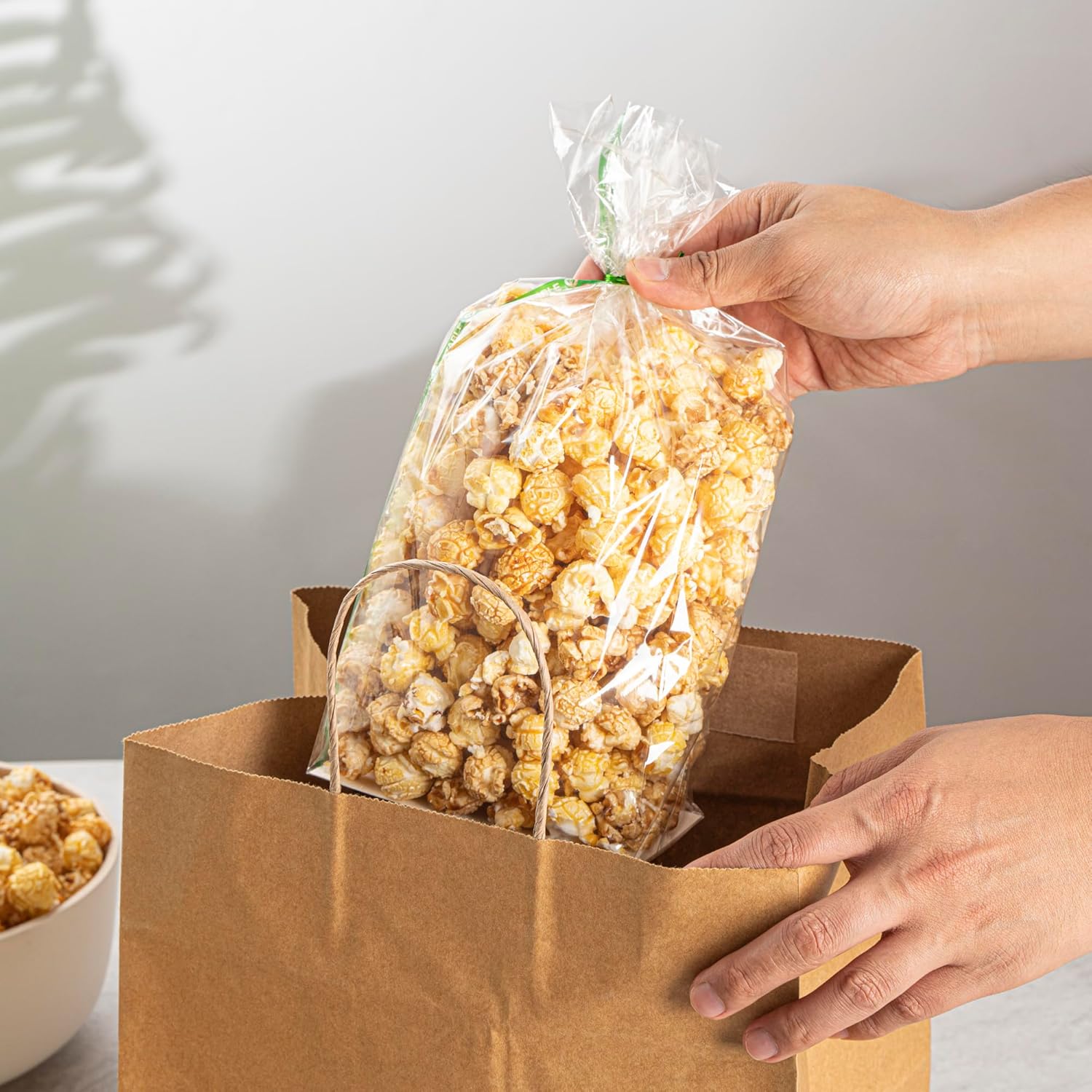 Resturantware Plastic Gusset Bags 100 Count 5" x 3" x 12" Wicker Dispensing Bottom Gusset Clear Plastic Bags Heat Sealable For Sourdough Bread Cookies Pastries Rolls For Home Bakers And Bakeries