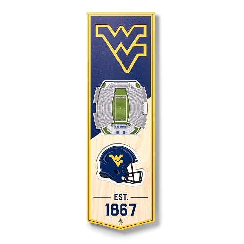 YouTheFan NCAA West Virginia Mountaineers FB 3D Stadium 6x19 Banner