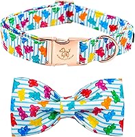 Vista 7 de Collar para perro Elegant Little Tail con moño, estampado de pepinillos, collar de moño lindo para perros pequeños