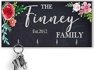 Personalized Floral key holder for wall Hook key Organizer wall key rack Housewarming Key storage Decorative wall hooks Great housewarming gifts Dog leash hook Christmas gifts for new homeowners Apartment warming gift Multi key hanger Pet leash rack