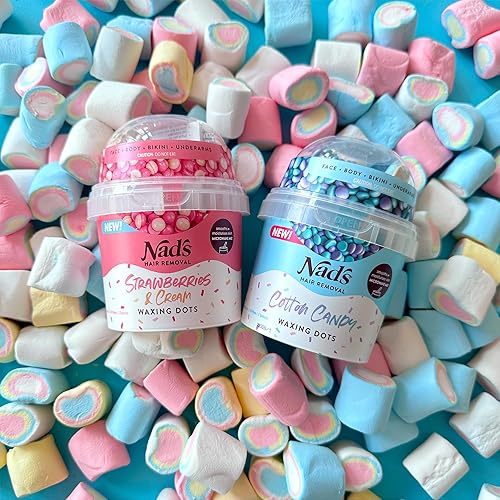 Miniatura 6 de Nad's Puntos de depilación para depilación, perlas de cera dura de algodón de azúcar, kit de depilación para mujeres, fórmula sin tiras para