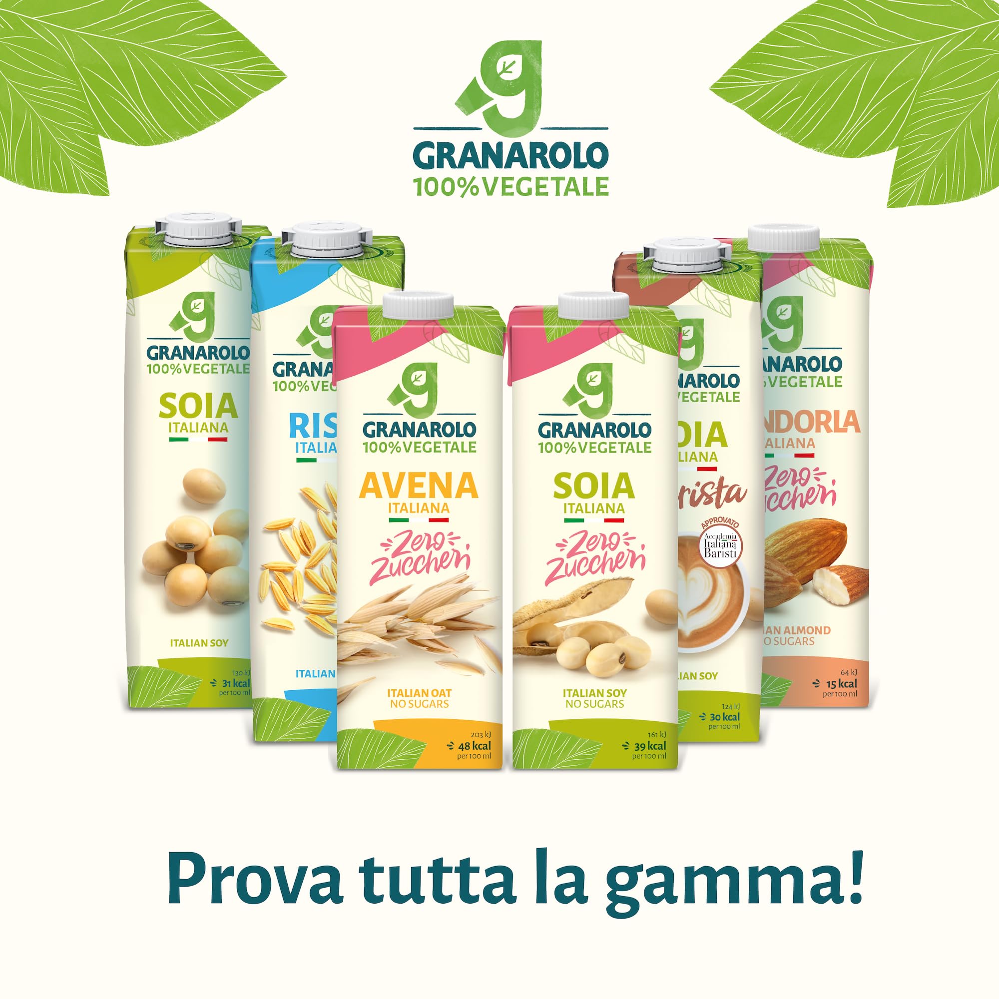 Granarolo, Bevanda di Riso da 1 Litro, 6 Confezioni di Bevanda Vegetale UHT a Base di Riso, 100% Made in Italy, Gusto Naturale, Senza Zuccheri Aggiunti, Senza Lattosio