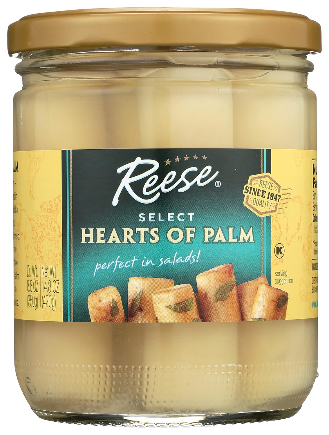 Reese Hearts Of Palm Glass, 14.8 Oz (Pack Of 12)