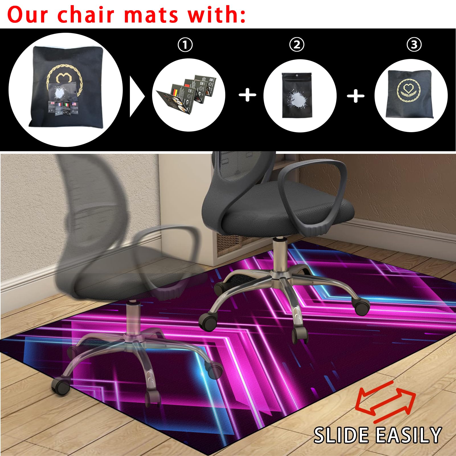 200 x 230 cm Protector Suelo Silla Ruedas Alfombra Silla Escritorio Antideslizante Alfombra Silla Gaming Alfombra Oficina para Silla con Ruedas Alfombra Protectora Suelo Silla Alfombra Gamer