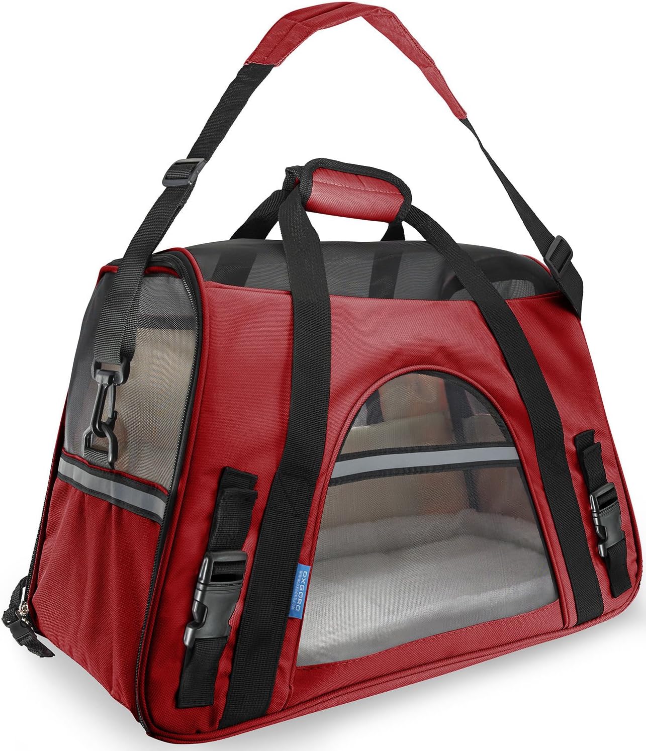 Pet Carrier Soft Sided Large Cat Dog Comfort Crimson Red Travel Bag FAA Approved
