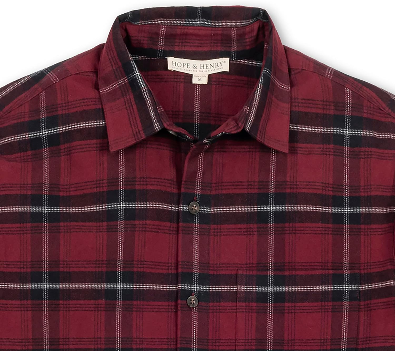 Hope & Henry Men's Brushed Cotton Flannel Button Down Shirt