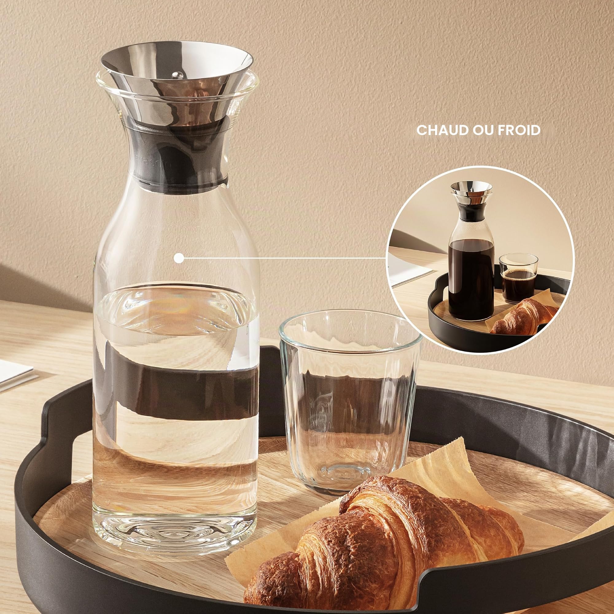 Eva Solo Carafe - 1.0L, Modèle: Sans néoprène, Flip Top couvercle