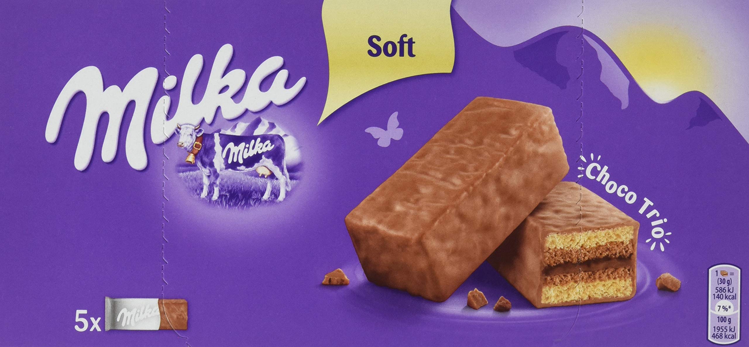 Milka Choco Trio - Mini Kuchen mit Schokoladenfüllung umhüllt von Alpenmilch Schokolade - 12 x 150g