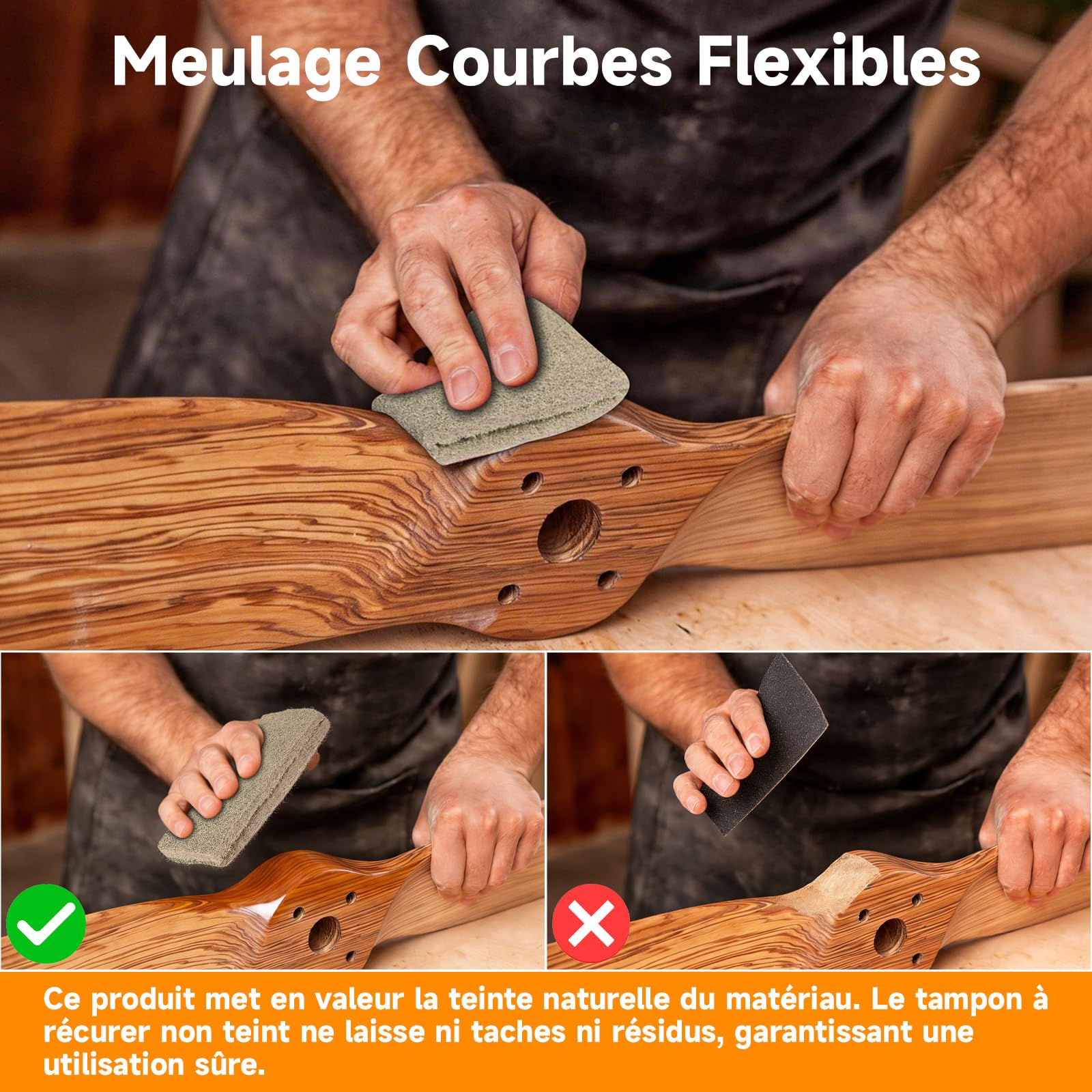 Tampons de Ponçage 5m x 95 mm, Grain 1000 Rouleau Eponge Abrasif | Idéale pour la Peinture, le Bois, le Métal, l'Acier Inoxydable Ponçage et Polissage