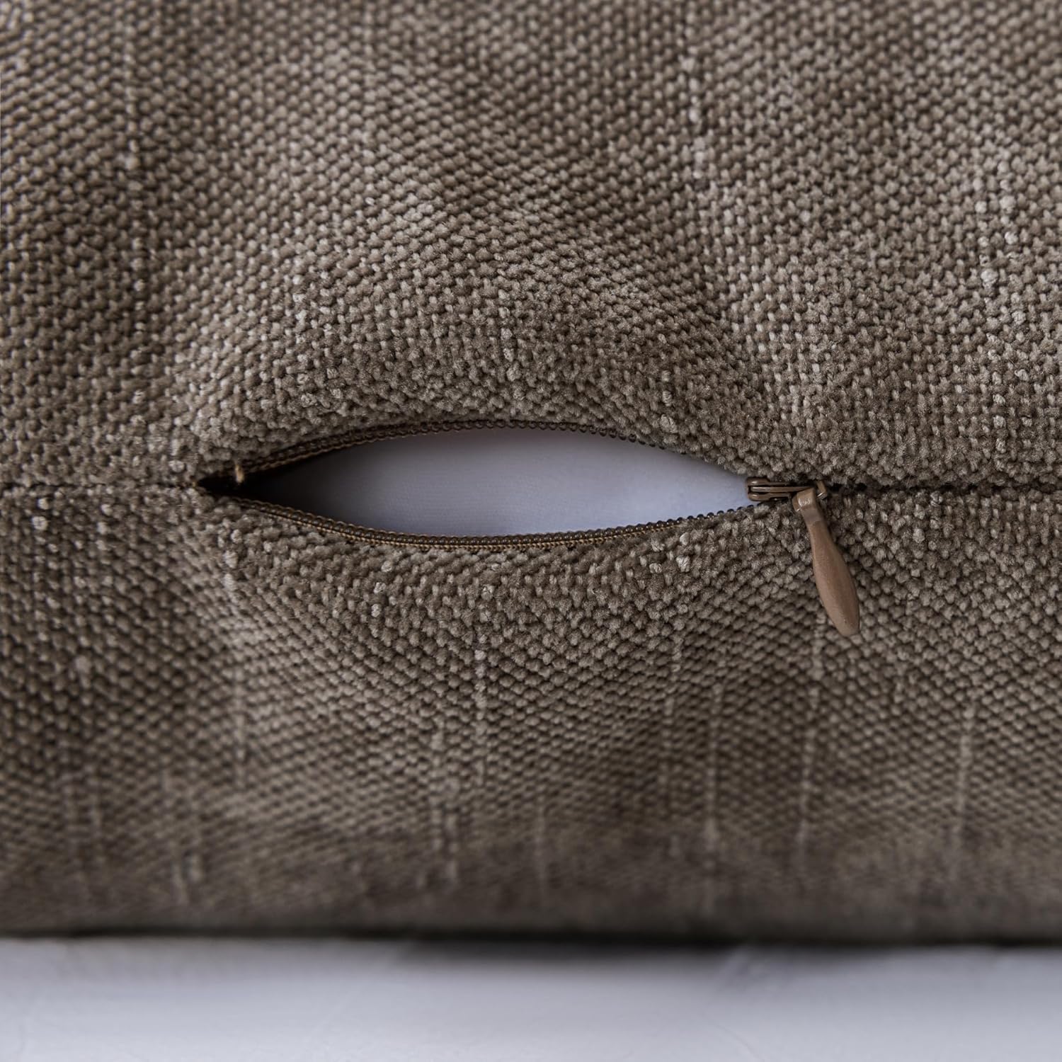 LIGICKY Lumbar Pillow Covers 14x36 Inch, Soft Textured Chenille Long Body Decorative Throw Pillow Cover Farmhouse Pillow Case for Couch Bedroom Sofa Cushion Decor, Taupe Grey (Cover ONLY, Pack of 1)
