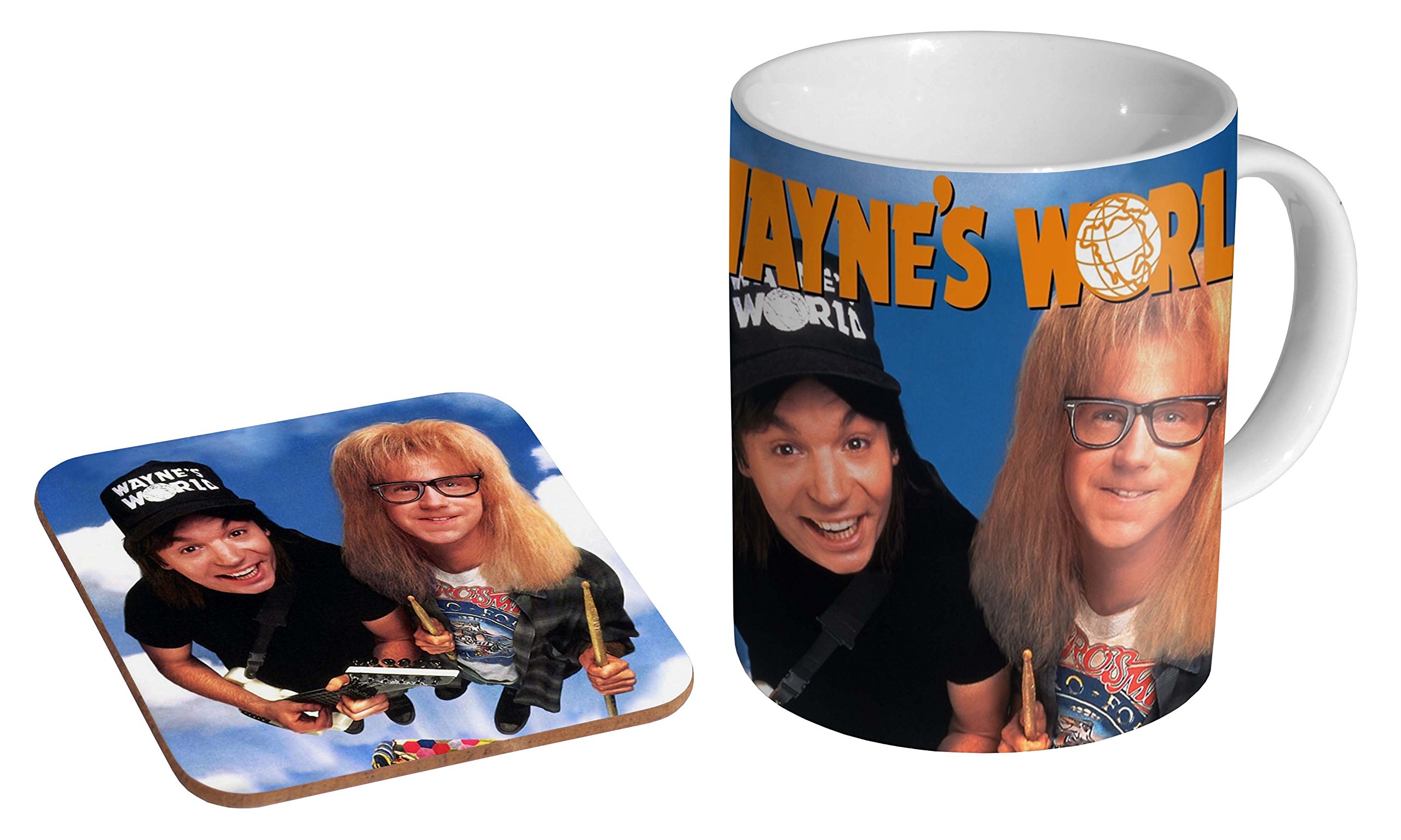 Mugmart White Waynes World Ceramic Coffee Mug + Coaster Gift Set …