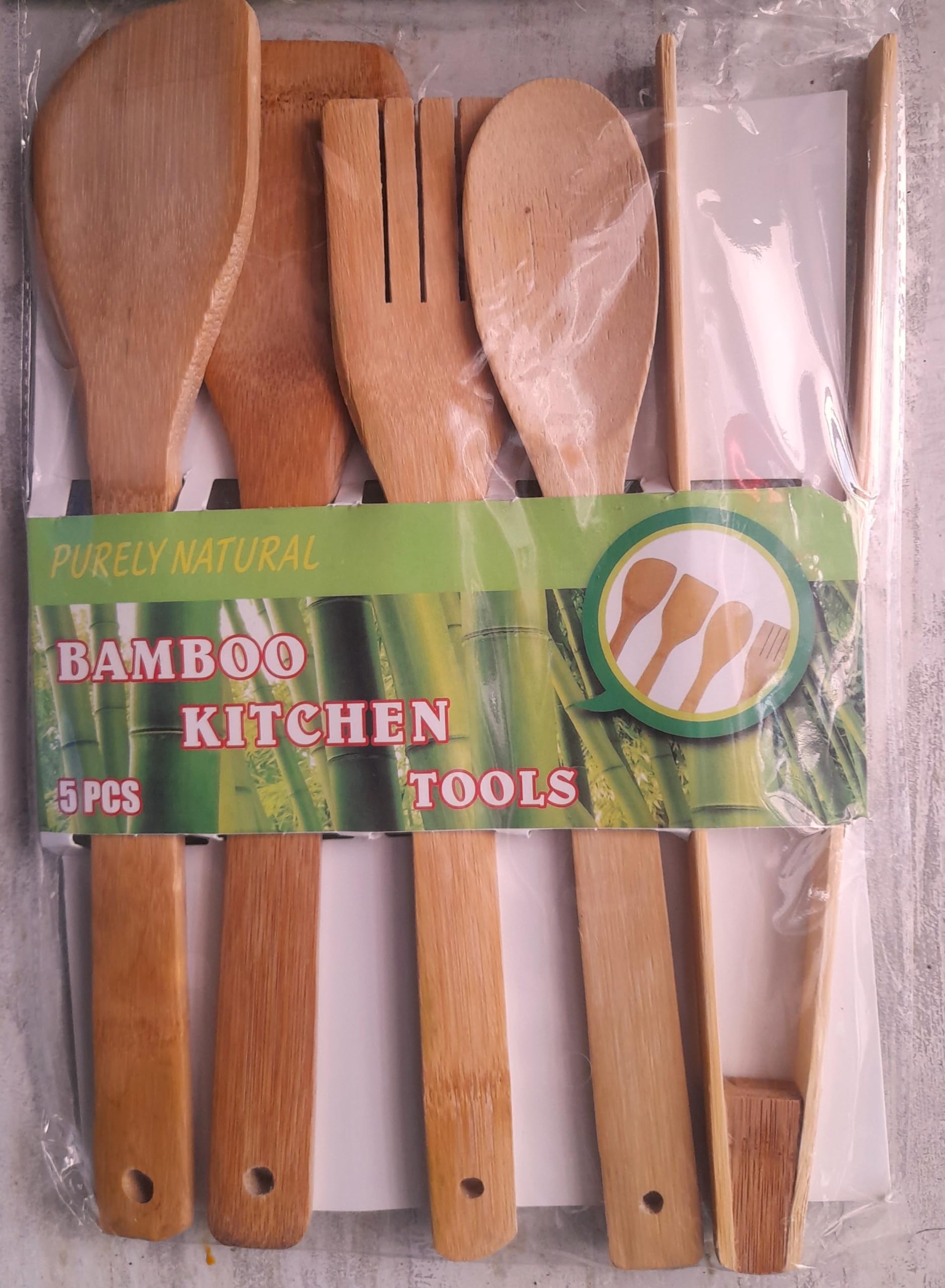 ANMOOL Bamboo Kitchen Tool Set 5-Piece Essentials for Culinary Mastery Kitchen Utensils for Cooking, Sustainable Cooking Excellence, Durable Kitchen Accessories Natural Kitchenware * Brown *