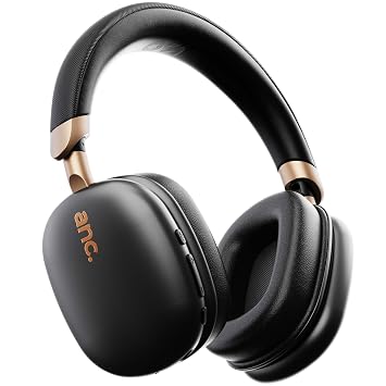 GOBOULT-Fluid X Pro Ear Bluetooth Headphones with 70H Playtime, 40mm Bass Drivers, Zen ENC Mic, Type-C Fast Charging, 4 EQ Modes, AUX, IPX5 Wireless Headphones (Black)
