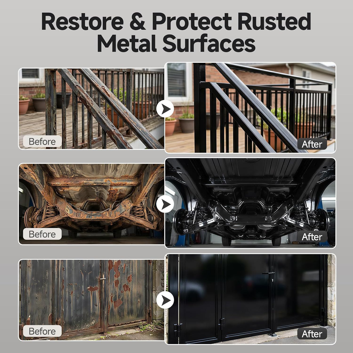2-in-1 Rust Converter, Rust Inhibitor Paint for Metal, Ultra Automotive Rust Reformer & Seal, Long-Lasting Rust Preventative Coating(17.5 Oz, White)