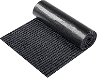 Vista 22 de Nuanchu 2 rollos grandes de tapetes semiacabados para exteriores, de 16 x 79 pulgadas, tapete para puerta estrecha, antideslizante, impermeable, Café