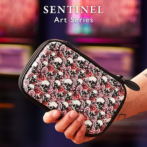 Miniatura 10 de Sentinel - Estuche para 6 dardos con capacidad para accesorios adicionales, puntas, ejes y vuelos, compatible con dardos de acero y punta suave,