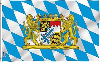 ANLEY Fly Breeze 3x5 Foot Bavaria with Lions Flag - Vivid Color and UV Fade Resistant - Canvas Header and Double Stitched - Bavarian Lion Crest Flags Polyester with Brass Grommets 3 X 5 Ft
