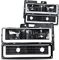 Vista 9 de DWVO - Conjunto de faros delanteros compatible con Chevy Silverado Tahoe C/K Suburban GMC Yukon 1990 1991 1992 1993 1994 1995 1996 1997 1998 1999