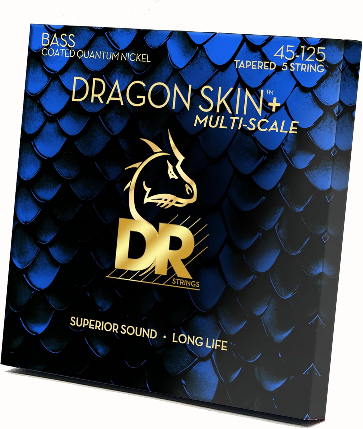DR Strings DRAGON SKIN+ - Coated Quantum Nickel Bass Strings  DBQM5-45  Superior Sound with Comfortable Feel & Long Life: 5 String Multi-Scale Medium 45-125