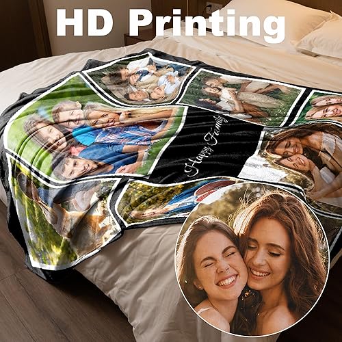 Miniatura 2 de Easycosy Cobijas personalizadas con fotos personalizadas para adultos, manta personalizada con imágenes para adultos de 40 x 50 pulgadas, 50 x 60