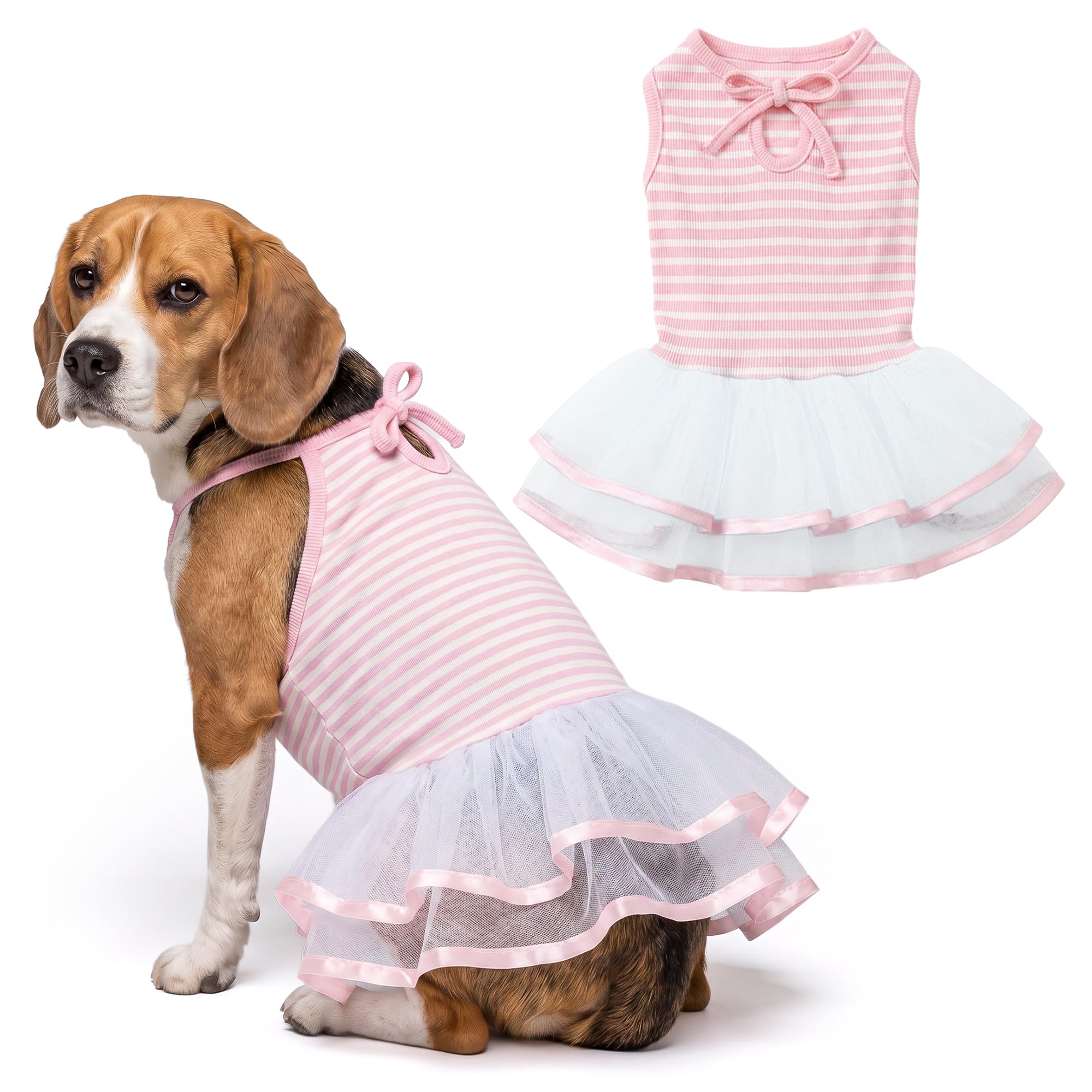Parisian Pet Ballerina Dog Dress - Elegant Summer Clothes for Large Dogs Girl - Stylish Pink Dog Outfit - Lightweight and Soft Puppy Clothes - Formal Pet Apparel - Designer Dresses for Dogs