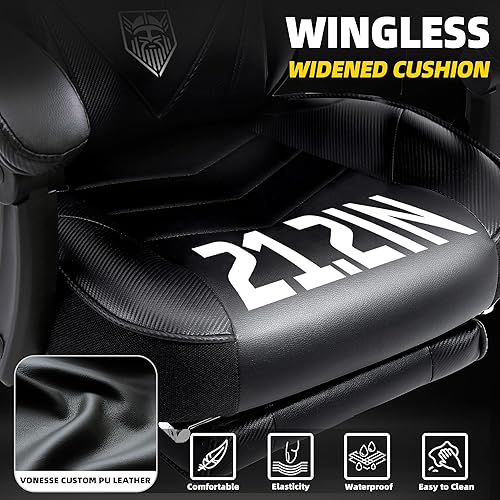 Miniatura 4 de Vonesse Silla para videojuegos, silla de computadora con reposapiés y masaje, silla de jugador de respaldo alto grande y alta, sillas reclinables
