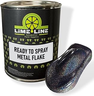 LiME LiNE Silver Rainbow Iridescent Metal Flake Automotive Basecoat- No Reducer Needed, Ready to Spray (1 Quart)