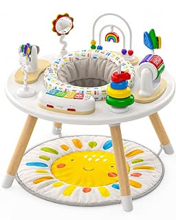 Little Acorn, 4-in-1 Baby Activity Center | Montessori-Inspired Design | 8 Interactive Toys | Tummy Time, Exersaucer & Toddler Table | Shower Gift | Essential | Must Have for 3, 6, 12 Month Old (Sun) - Amazon product rated Grade A