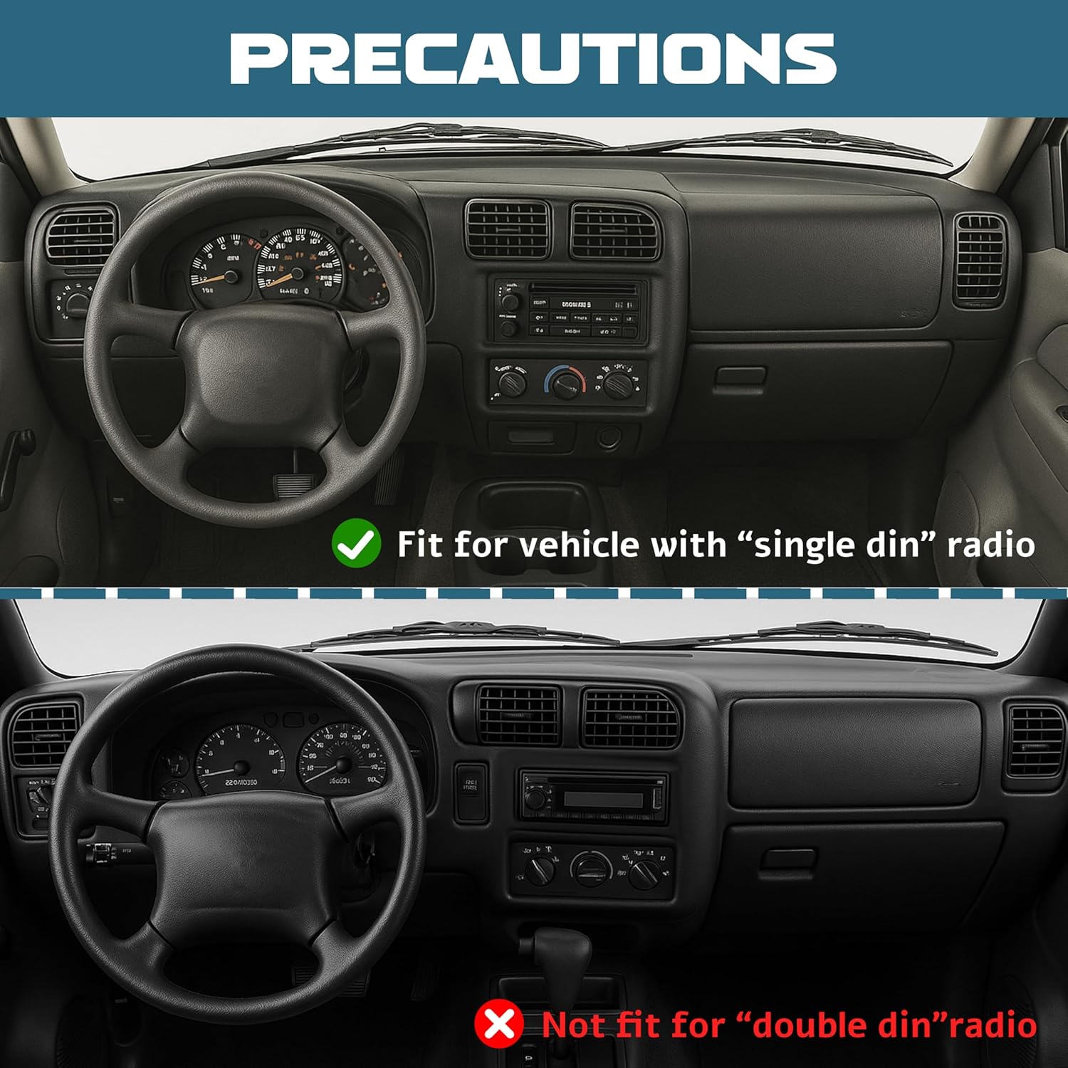 KUAFU Dash Radio Trim Bezel Cover Compatible with 1998-2004 Chevy Chevrolet S10 Blazer GMC Jimmy Dashboard Radio Panel Only Fit Single Din