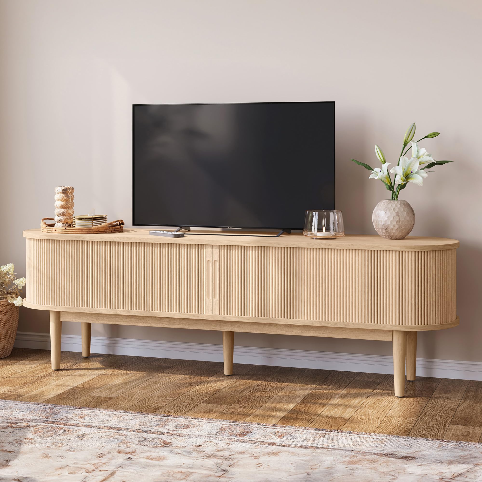 LINSY HOME Fluted TV Stand