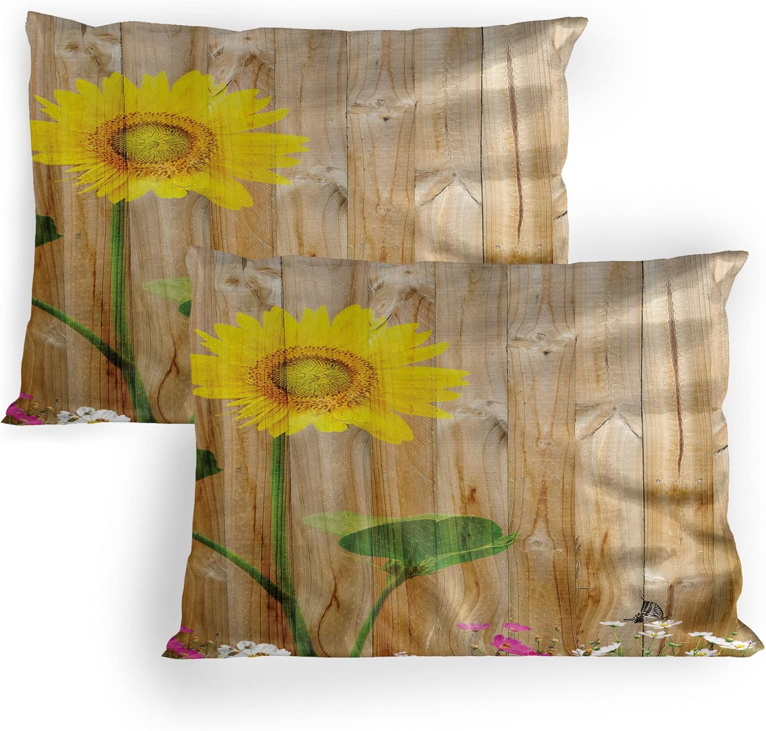 Lunarable Winery Pillow Sham Set of 2, Floral Pattern Bottles of Wine and Glasses on Striped Background Leaves, Quality Microfiber Bedding Item for All Seasons, 30" x 20", Rose Pale Green White