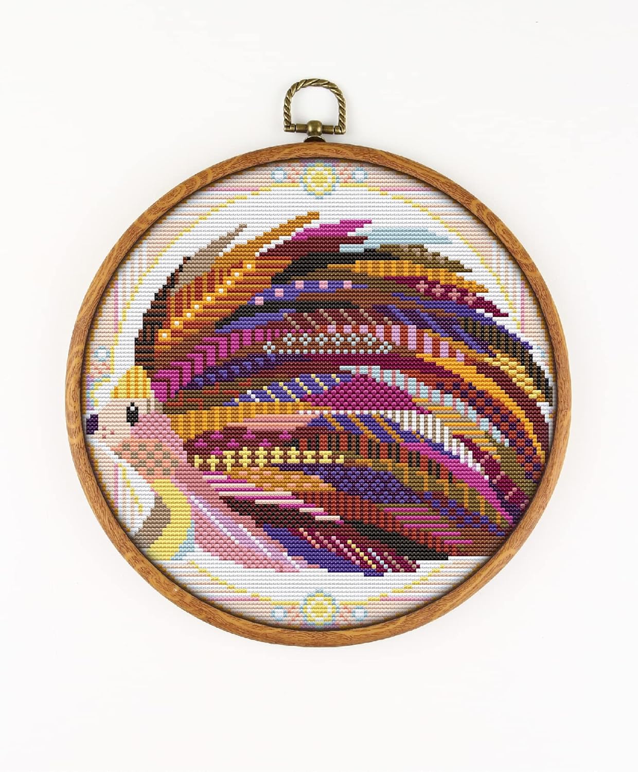 Mandala Hedgehog CS1261-1 - Counted Cross Stitch KIT#2. Set of Threads, Needles, AIDA Fabric, Needle Threader, Embroidery Clippers and Printed Color Pattern Inside.