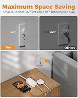 Vista 4 de TESSAN Estación de carga USB PD 65W, bloques de cargador USB C con 3 tomas de corriente AC, cargador rápido de escritorio para teléfono con enchufe