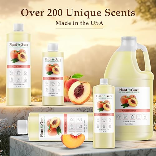 Miniatura 2 de Aceite aromático Peach Fantasy de 8 onzas líquidas. Aceite perfumado para hacer jabón, velas, bombas de baño, mantequillas corporales. Se utiliza en