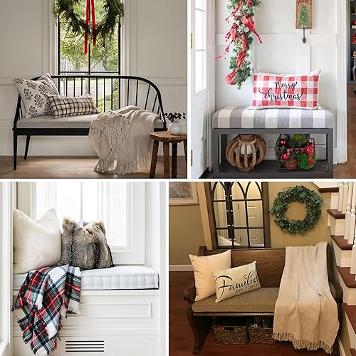 Miniatura 5 de Cojín de banco de tamaño personalizado para muebles de interiorexterior, asiento de ventana, sofá, columpio, jardín, cocina, tapicería engrosada con