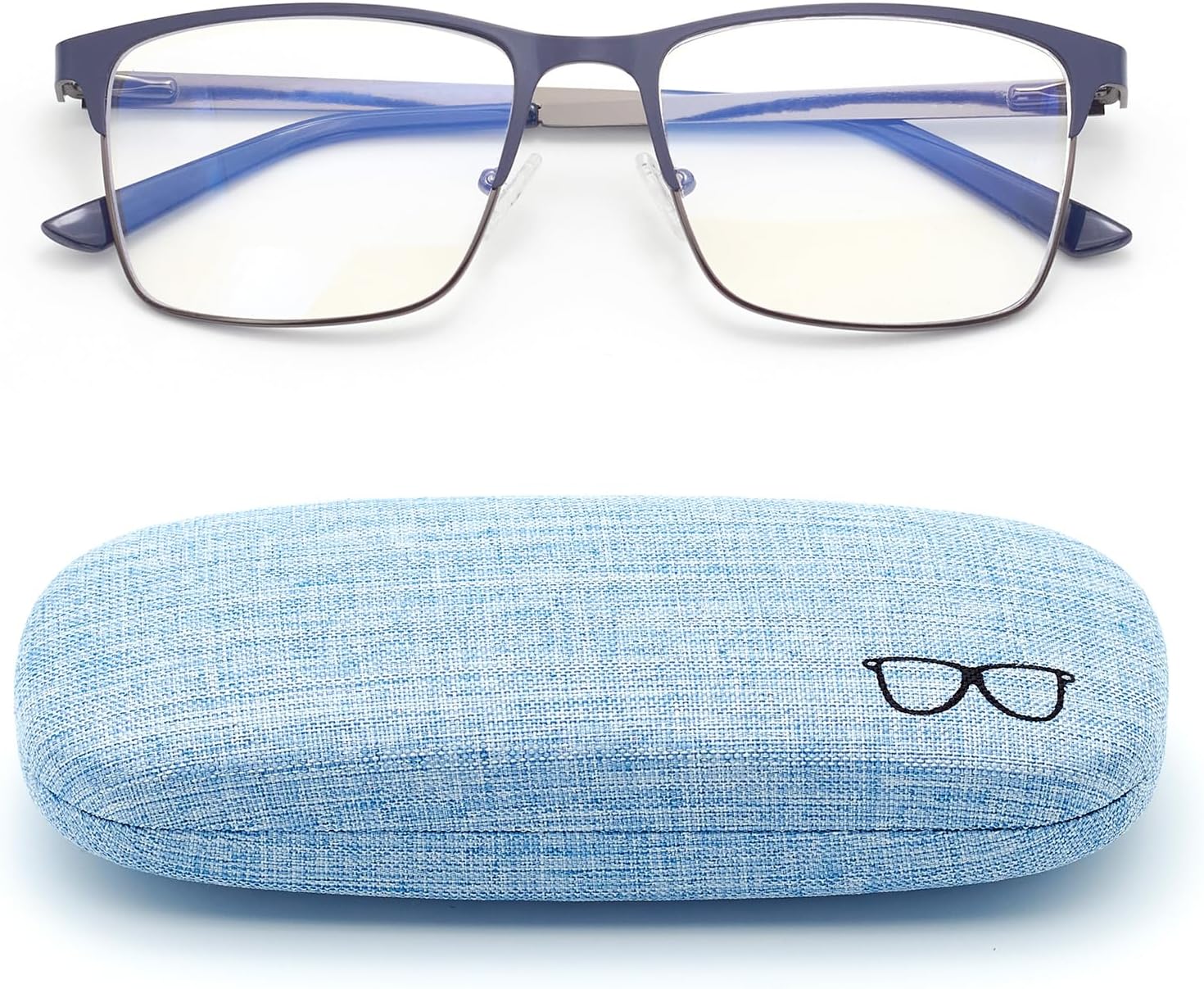 Autojouls Nearsighted Glasses for Distance with Hard Case, Spring Hinge Blue Light Glasses Not Reading Glasses