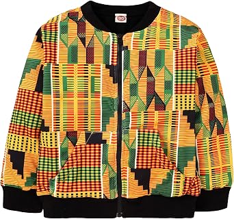YOUNGER TREE Africa Print Kids Coat Dashiki Jacket Kente Clothes for Boys Girls